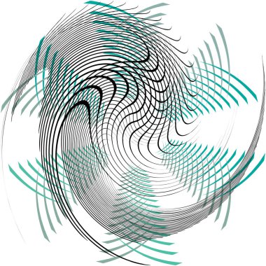 Soyut sarmal, girdap, dönme vektörü örtüşüyor. Volute, helix, koklear vertigo dairesel, geometrik çizim. Soyut çember