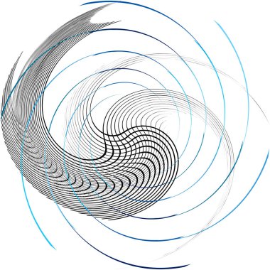 Soyut sarmal, girdap, dönme vektörü örtüşüyor. Volute, helix, koklear vertigo dairesel, geometrik çizim. Soyut çember