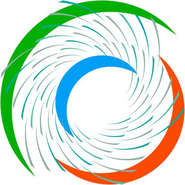 Soyut sarmal, girdap, dönme vektörü örtüşüyor. Volute, helix, koklear vertigo dairesel, geometrik çizim. Soyut çember