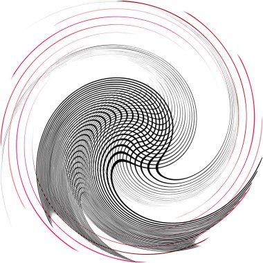 Soyut sarmal, girdap, dönme vektörü örtüşüyor. Volute, helix, koklear vertigo dairesel, geometrik çizim. Soyut çember