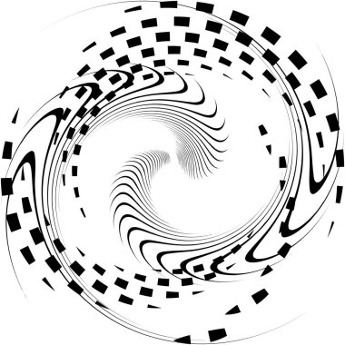 Soyut sarmal, girdap, dönme vektörü örtüşüyor. Volute, helix, koklear vertigo dairesel, geometrik çizim. Soyut çember