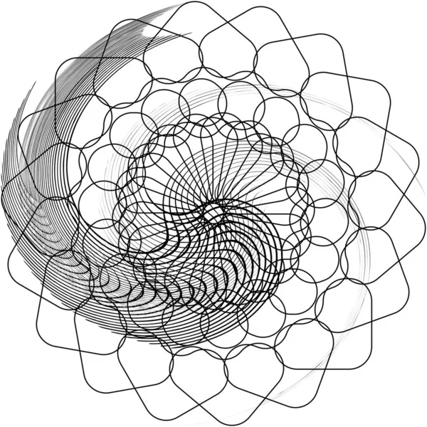 Soyut sarmal, girdap, dönme vektörü örtüşüyor. Volute, helix, koklear vertigo dairesel, geometrik çizim. Soyut çember