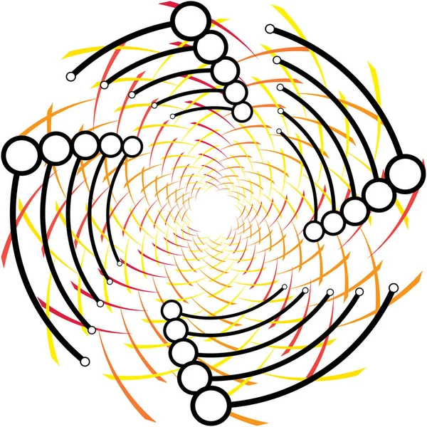 Sovrapposizione Astratta Spirale Vortice Vettore Vortice Voluta Elica Vertigini Cocleari — Vettoriale Stock