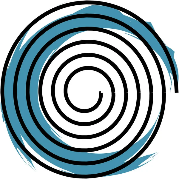 Soyut sarmal, girdap, dönme vektörü örtüşüyor. Volute, helix, koklear vertigo dairesel, geometrik çizim. Soyut çember