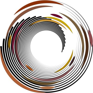 Soyut sarmal, girdap, dönme vektörü örtüşüyor. Volute, helix, koklear vertigo dairesel, geometrik çizim. Soyut çember