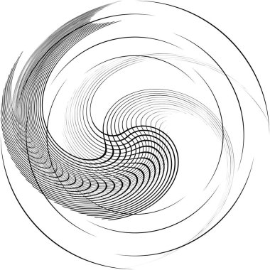 Soyut sarmal, girdap, dönme vektörü örtüşüyor. Volute, helix, koklear vertigo dairesel, geometrik çizim. Soyut çember