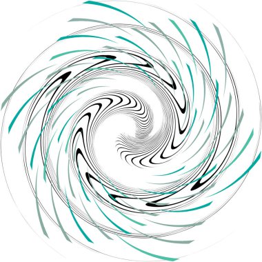 Soyut sarmal, girdap, dönme vektörü örtüşüyor. Volute, helix, koklear vertigo dairesel, geometrik çizim. Soyut çember