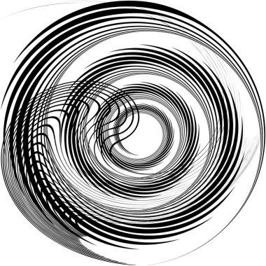 Soyut sarmal, girdap, dönme vektörü örtüşüyor. Volute, helix, koklear vertigo dairesel, geometrik çizim. Soyut çember
