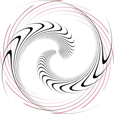 Soyut sarmal, girdap, dönme vektörü örtüşüyor. Volute, helix, koklear vertigo dairesel, geometrik çizim. Soyut çember