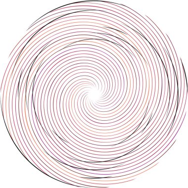 Soyut sarmal, girdap, dönme vektörü örtüşüyor. Volute, helix, koklear vertigo dairesel, geometrik çizim. Soyut çember