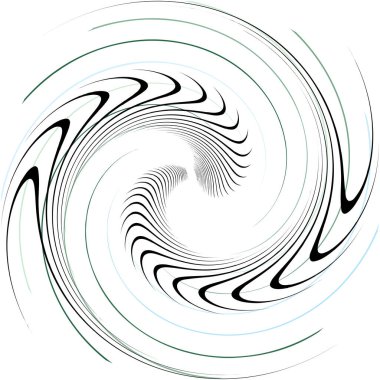 Soyut sarmal, girdap, dönme vektörü örtüşüyor. Volute, helix, koklear vertigo dairesel, geometrik çizim. Soyut çember