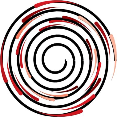 Soyut sarmal, girdap, dönme vektörü örtüşüyor. Volute, helix, koklear vertigo dairesel, geometrik çizim. Soyut çember