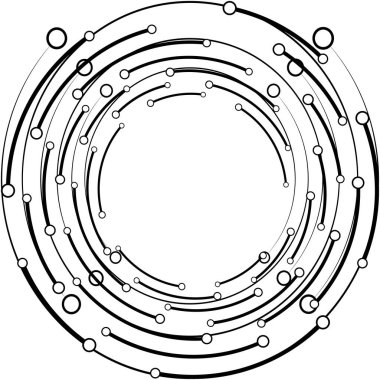 Soyut sarmal, girdap, dönme vektörü örtüşüyor. Volute, helix, koklear vertigo dairesel, geometrik çizim. Soyut çember