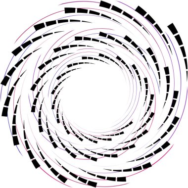 Soyut sarmal, girdap, dönme vektörü örtüşüyor. Volute, helix, koklear vertigo dairesel, geometrik çizim. Soyut çember