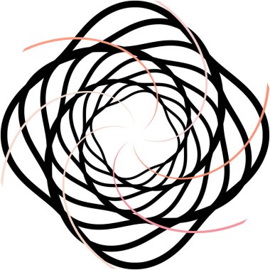 Soyut sarmal, girdap, dönme vektörü örtüşüyor. Volute, helix, koklear vertigo dairesel, geometrik çizim. Soyut çember