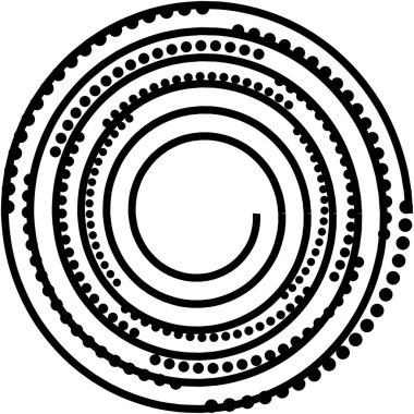 Soyut sarmal, girdap, dönme vektörü örtüşüyor. Volute, helix, koklear vertigo dairesel, geometrik çizim. Soyut çember