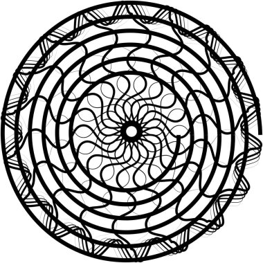 Soyut sarmal, girdap, dönme vektörü örtüşüyor. Volute, helix, koklear vertigo dairesel, geometrik çizim. Soyut çember
