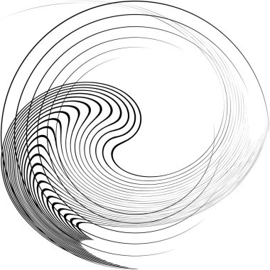 Soyut sarmal, girdap, dönme vektörü örtüşüyor. Volute, helix, koklear vertigo dairesel, geometrik çizim. Soyut çember
