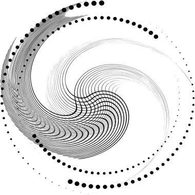 Soyut sarmal, girdap, dönme vektörü örtüşüyor. Volute, helix, koklear vertigo dairesel, geometrik çizim. Soyut çember