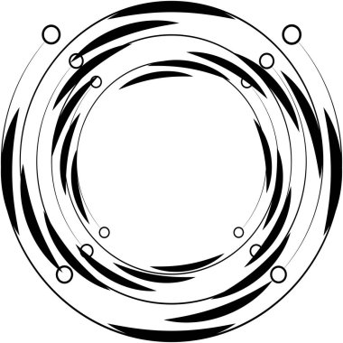 Soyut sarmal, girdap, dönme vektörü örtüşüyor. Volute, helix, koklear vertigo dairesel, geometrik çizim. Soyut çember