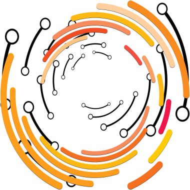 Soyut sarmal, girdap, dönme vektörü örtüşüyor. Volute, helix, koklear vertigo dairesel, geometrik çizim. Soyut çember