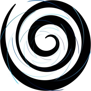 Soyut sarmal, girdap, dönme vektörü örtüşüyor. Volute, helix, koklear vertigo dairesel, geometrik çizim. Soyut çember