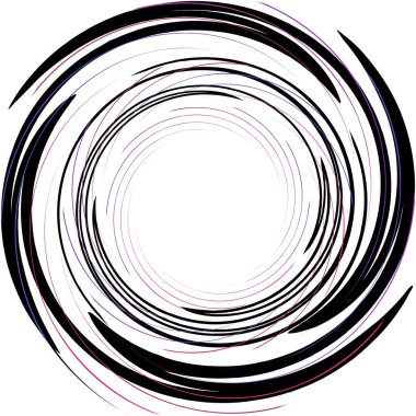 Soyut sarmal, girdap, dönme vektörü örtüşüyor. Volute, helix, koklear vertigo dairesel, geometrik çizim. Soyut çember