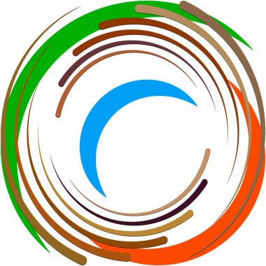 Soyut sarmal, girdap, dönme vektörü örtüşüyor. Volute, helix, koklear vertigo dairesel, geometrik çizim. Soyut çember