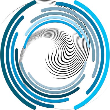 Soyut sarmal, girdap, dönme vektörü örtüşüyor. Volute, helix, koklear vertigo dairesel, geometrik çizim. Soyut çember