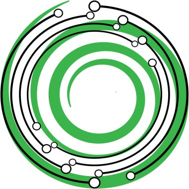 Soyut sarmal, girdap, dönme vektörü örtüşüyor. Volute, helix, koklear vertigo dairesel, geometrik çizim. Soyut çember