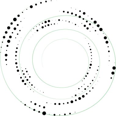 Soyut sarmal, girdap, dönme vektörü örtüşüyor. Volute, helix, koklear vertigo dairesel, geometrik çizim. Soyut çember