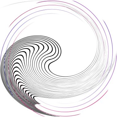 Soyut sarmal, girdap, dönme vektörü örtüşüyor. Volute, helix, koklear vertigo dairesel, geometrik çizim. Soyut çember