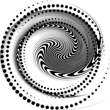 Soyut sarmal, girdap, dönme vektörü örtüşüyor. Volute, helix, koklear vertigo dairesel, geometrik çizim. Soyut çember