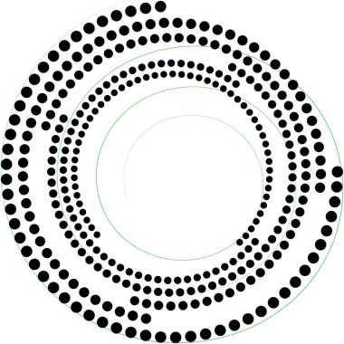 Soyut sarmal, girdap, dönme vektörü örtüşüyor. Volute, helix, koklear vertigo dairesel, geometrik çizim. Soyut çember