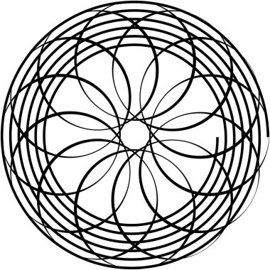 Soyut sarmal, girdap, dönme vektörü örtüşüyor. Volute, helix, koklear vertigo dairesel, geometrik çizim. Soyut çember