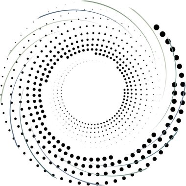 Soyut sarmal, girdap, dönme vektörü örtüşüyor. Volute, helix, koklear vertigo dairesel, geometrik çizim. Soyut çember