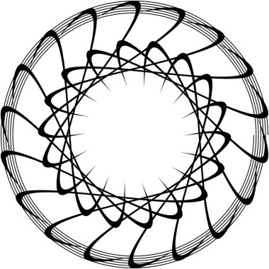 Soyut sarmal, girdap, dönme vektörü örtüşüyor. Volute, helix, koklear vertigo dairesel, geometrik çizim. Soyut çember
