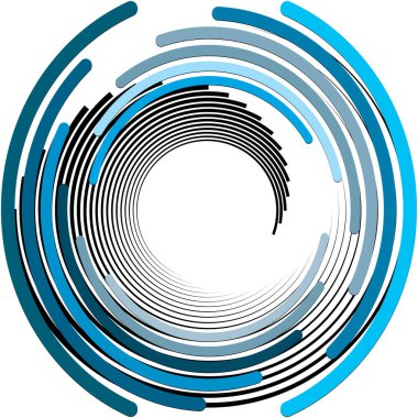 Soyut sarmal, girdap, dönme vektörü örtüşüyor. Volute, helix, koklear vertigo dairesel, geometrik çizim. Soyut çember