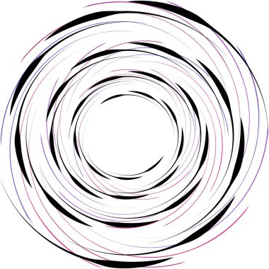 Soyut sarmal, girdap, dönme vektörü örtüşüyor. Volute, helix, koklear vertigo dairesel, geometrik çizim. Soyut çember