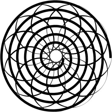 Soyut sarmal, girdap, dönme vektörü örtüşüyor. Volute, helix, koklear vertigo dairesel, geometrik çizim. Soyut çember