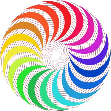 Soyut sarmal, girdap, dönme vektörü örtüşüyor. Volute, helix, koklear vertigo dairesel, geometrik çizim. Soyut çember