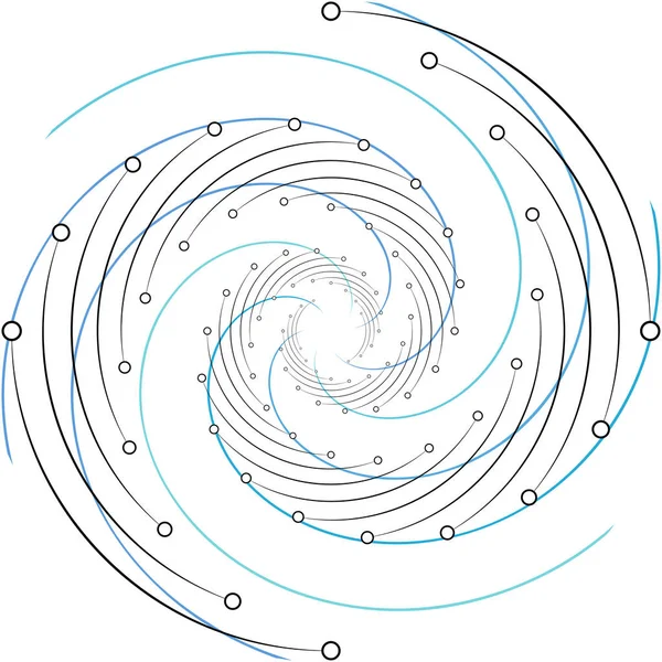 Overlaying Abstract Spiral Swirl Twirl Vector Volute Helix Cochlear Vertigo — Stock Vector