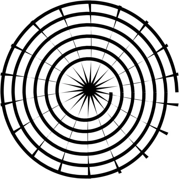 Sovrapposizione Astratta Spirale Vortice Vettore Vortice Voluta Elica Vertigini Cocleari — Vettoriale Stock