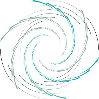 Soyut sarmal, girdap, dönme vektörü örtüşüyor. Volute, helix, koklear vertigo dairesel, geometrik çizim. Soyut çember