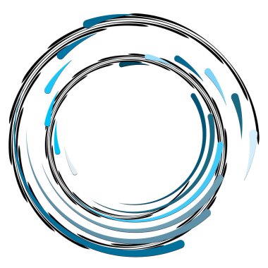 Soyut sarmal, girdap, dönme vektörü örtüşüyor. Volute, helix, koklear vertigo dairesel, geometrik çizim. Soyut çember