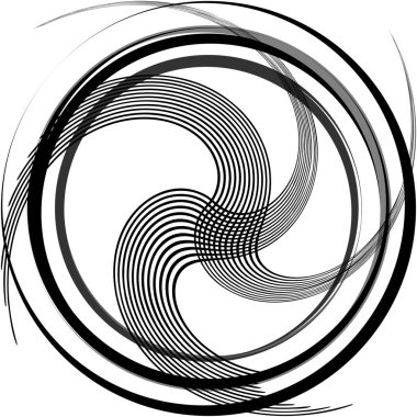 Soyut sarmal, girdap, dönme vektörü örtüşüyor. Volute, helix, koklear vertigo dairesel, geometrik çizim. Soyut çember