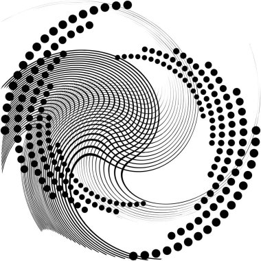 Soyut sarmal, girdap, dönme vektörü örtüşüyor. Volute, helix, koklear vertigo dairesel, geometrik çizim. Soyut çember