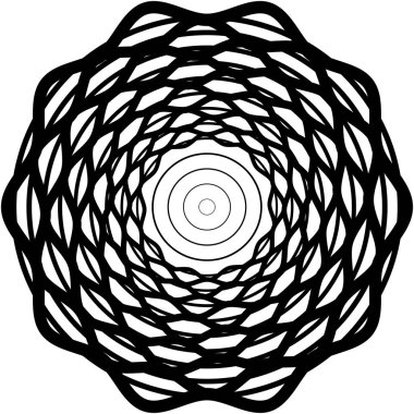 Soyut sarmal, girdap, dönme vektörü örtüşüyor. Volute, helix, koklear vertigo dairesel, geometrik çizim. Soyut çember