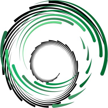 Soyut sarmal, girdap, dönme vektörü örtüşüyor. Volute, helix, koklear vertigo dairesel, geometrik çizim. Soyut çember