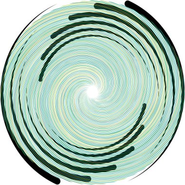 Soyut sarmal, girdap, dönme vektörü örtüşüyor. Volute, helix, koklear vertigo dairesel, geometrik çizim. Soyut çember